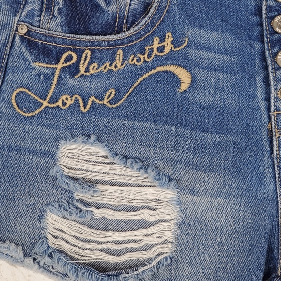 Jessica Simpson Button Fly Cut Off Ranger Shorts - Picture 2 of 7